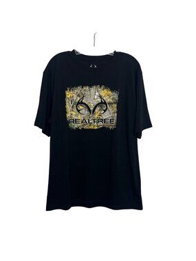 Realtree Camo Logo Graphic Tshirt Mens Large Black New Outdoors